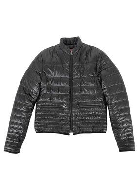 Chanel Jacket Reversible Down Color Quilted CC Logo 36 Black Pink Gunmetal